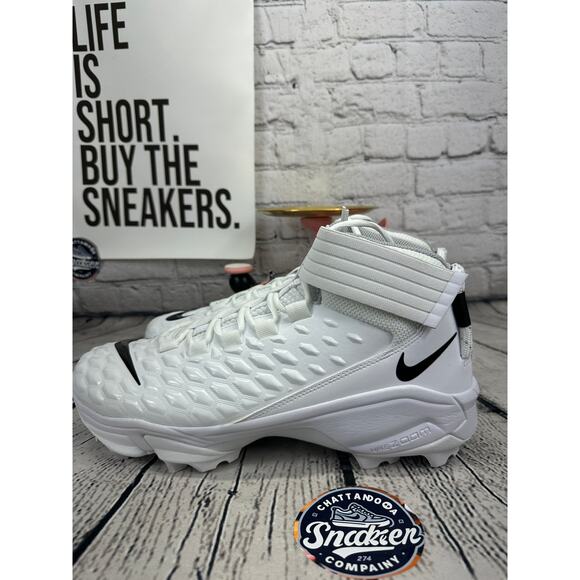 Nike Force Savage Pro 2 Shark Football Cleats Mens 13.5 White Black Mid NFL NEW main image 7